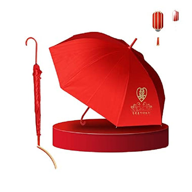 Red Umbrella wedding supplies lace edge embroidery vintage Chinese umbrella long handle umbrella folding umbrella