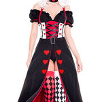 Halloween cosplay Red Heart Queen costumes,Alice in Wonderland Heart Queen Dresses.