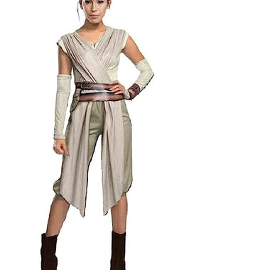 white soldier dark warrior cosplay Halloween costume,Star Wars Force Awakens Rey Girl Scavenger Rey costume.