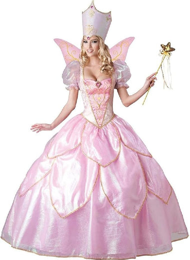 Quenny Halloween Pink Fairy Godmother Princess Dress Flower Fairy Cosplay Costume Stage Performance Adult