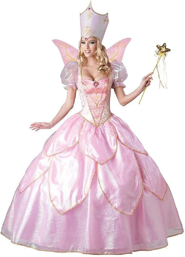 Quenny Halloween Pink Fairy Godmother Princess Dress Flower Fairy Cosplay Costume Stage Performance Adult
