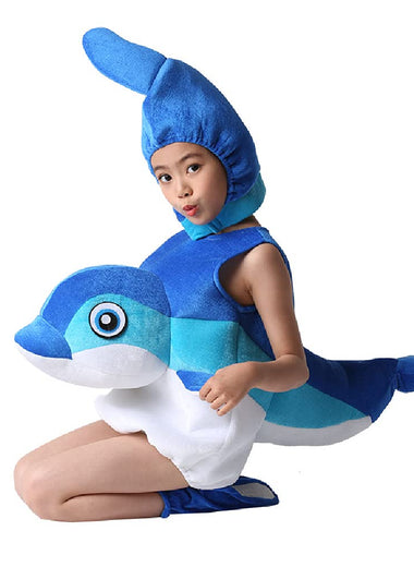 children's 3D marine animal costume,shark,clownfish,dolly,whale,dolphin,coral Halloween dance costume.