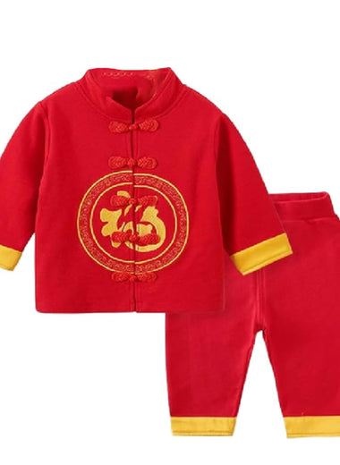 babys' New Year's clothing,chinese style boys' suit,autumn and winter red two-piece Tang suits.