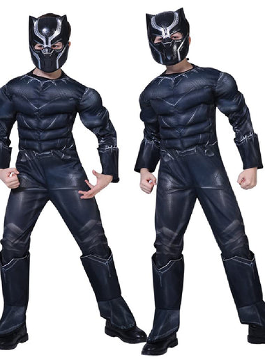 Halloween black panther cosplay costumes,children's performance costumes,anime performance muscle costumes.