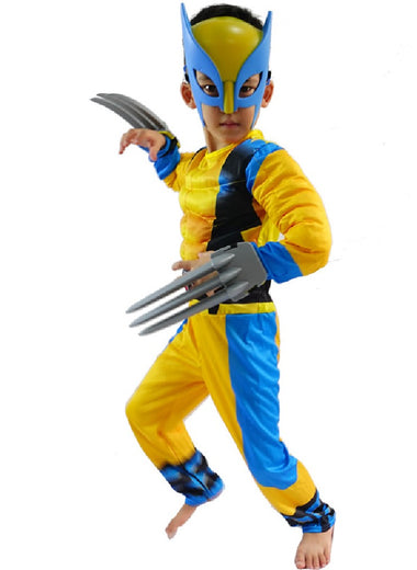 Halloween Metal Wolf Children's Performance Costume Set Cosplay One Piece Muscle Clothes