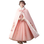 Girls' Winter Buckle Embroidered Hanfu Dresses,Children's Tang Suit Chinese Style New Year's Clothing.