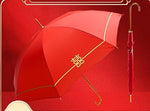 Red Umbrella wedding supplies lace edge embroidery vintage Chinese umbrella long handle umbrella folding umbrella
