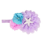 mermaid Ariel princess dresses with headband,girl' flowers starfish tutu dresses.