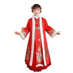 Girls' Hanfu,Children's Thickened Tang Suit With Cloak,Chinese Style New Year's Clothing