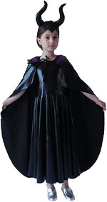 girls' performance costumes,Halloween black witch maleficent cosplay costume .3 pieces set.