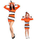 clownfish parent-child costumes,ocean theme party costumes,Halloween cosolay stage performance costumes.