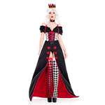 Halloween cosplay Red Heart Queen costumes,Alice in Wonderland Heart Queen Dresses.