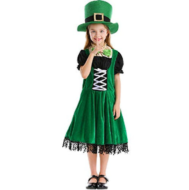 Quenny children's Irish leprechaun dress,Halloween St. Patrick's Day Costume.