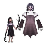 Halloween children's horror vampire costumes,girls' dark deception printet Agatha dresses.