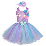mermaid Ariel princess dresses with headband,girl' flowers starfish tutu dresses.