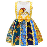 Halloween New Digital Print Lion King Costumes,Girls' Stage Performance Princess Dresses,Bow Puffy Dress Up Costumes.