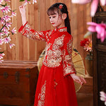 girls' Hanfu,festive New Year's clothing,children's cheongsam dresses,thickened Chinese style Tang suits.