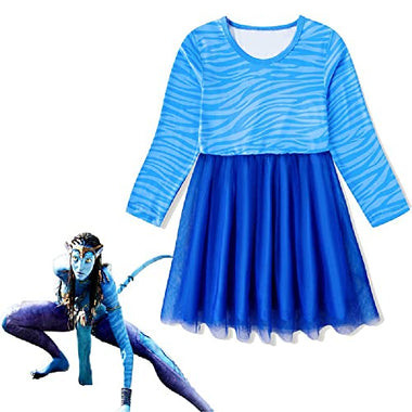 Halloween Girls' Anime Cosplay Costumes,Carnival Party Avatar Digital Print Stage Costumes,Mesh Performance Dresses.