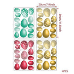 Easter Egg Multi-Piece Combination Frosted Stickers,Gold Red Easter Egg Wall Stickers,Holiday Home Home Decorations.