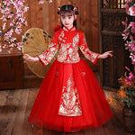 girls' Hanfu,festive New Year's clothing,children's cheongsam dresses,thickened Chinese style Tang suits.