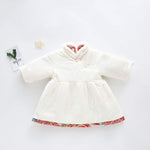 girls' cheongsam dress,baby-girls' thickened Chinese style princess dress,babys' new year's dresses.