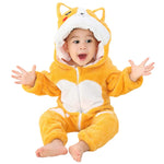 Toddler Infant fleece romper,Animal Fancy Dress Costume Hooded Romper Jumpsuit.