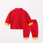 babys' New Year's clothing,chinese style boys' suit,autumn and winter red two-piece Tang suits.