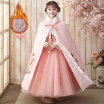 Girls' Winter Buckle Embroidered Hanfu Dresses,Children's Tang Suit Chinese Style New Year's Clothing.