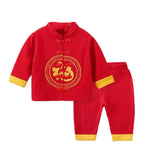 babys' New Year's clothing,chinese style boys' suit,autumn and winter red two-piece Tang suits.