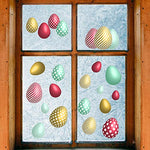 Easter Egg Multi-Piece Combination Frosted Stickers,Gold Red Easter Egg Wall Stickers,Holiday Home Home Decorations.