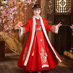 Girls' Hanfu,Children's Thickened Tang Suit With Cloak,Chinese Style New Year's Clothing