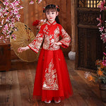 girls' Hanfu,festive New Year's clothing,children's cheongsam dresses,thickened Chinese style Tang suits.