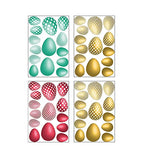 Easter Egg Multi-Piece Combination Frosted Stickers,Gold Red Easter Egg Wall Stickers,Holiday Home Home Decorations.