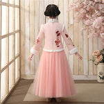 Girls' Winter Buckle Embroidered Hanfu Dresses,Children's Tang Suit Chinese Style New Year's Clothing.