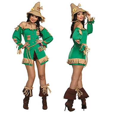 Halloween Flower Scarecrow Costumes,Cosplay Farmland Scarecrow Girl Patch Costumes,Womens' Stage Performance Costumes.
