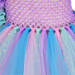 mermaid Ariel princess dresses with headband,girl' flowers starfish tutu dresses.