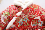 girls' cheongsam dress,baby-girls' thickened Chinese style princess dress,babys' new year's dresses.