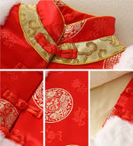 Baby Romper Suits,Baby Tang Suit New Year's Clothing,Winter Chinese Style Festive Embroidered Velet Suits.