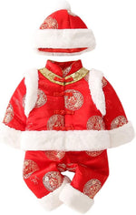 Baby Romper Suits,Baby Tang Suit New Year's Clothing,Winter Chinese Style Festive Embroidered Velet Suits.