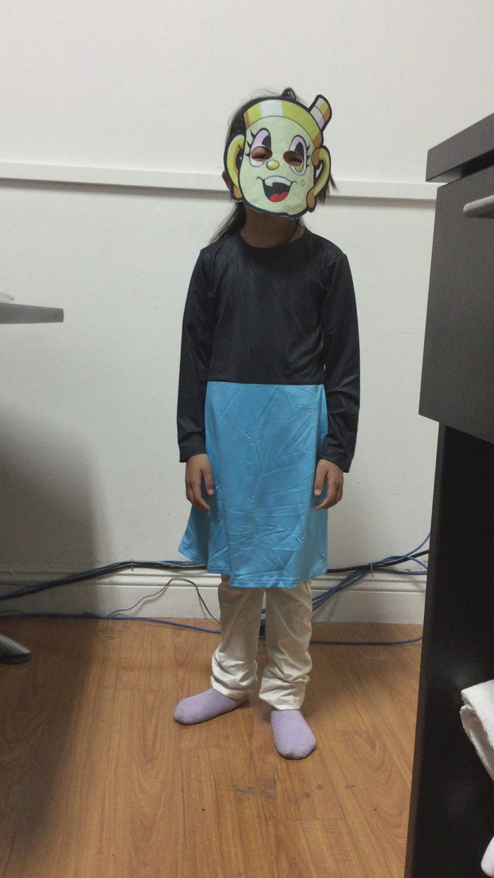 Halloween Cuphead Adventure Performance Costumes,Children's Mugman Cosplay Costumes,Stage Dress Up Costumes.